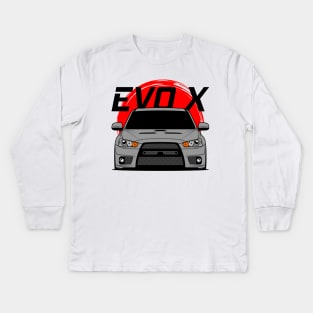 Silver EVO X Kids Long Sleeve T-Shirt